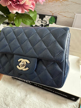 Load image into Gallery viewer, Chanel series 24 (2017) Navy Blue Caviar SHW Square Mini Flap Bag
