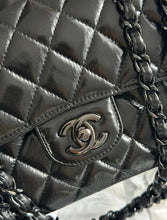 Load image into Gallery viewer, CHANEL So Black Glazed Calf Skin So Black Hardware series 30 Small classic double flap bag

