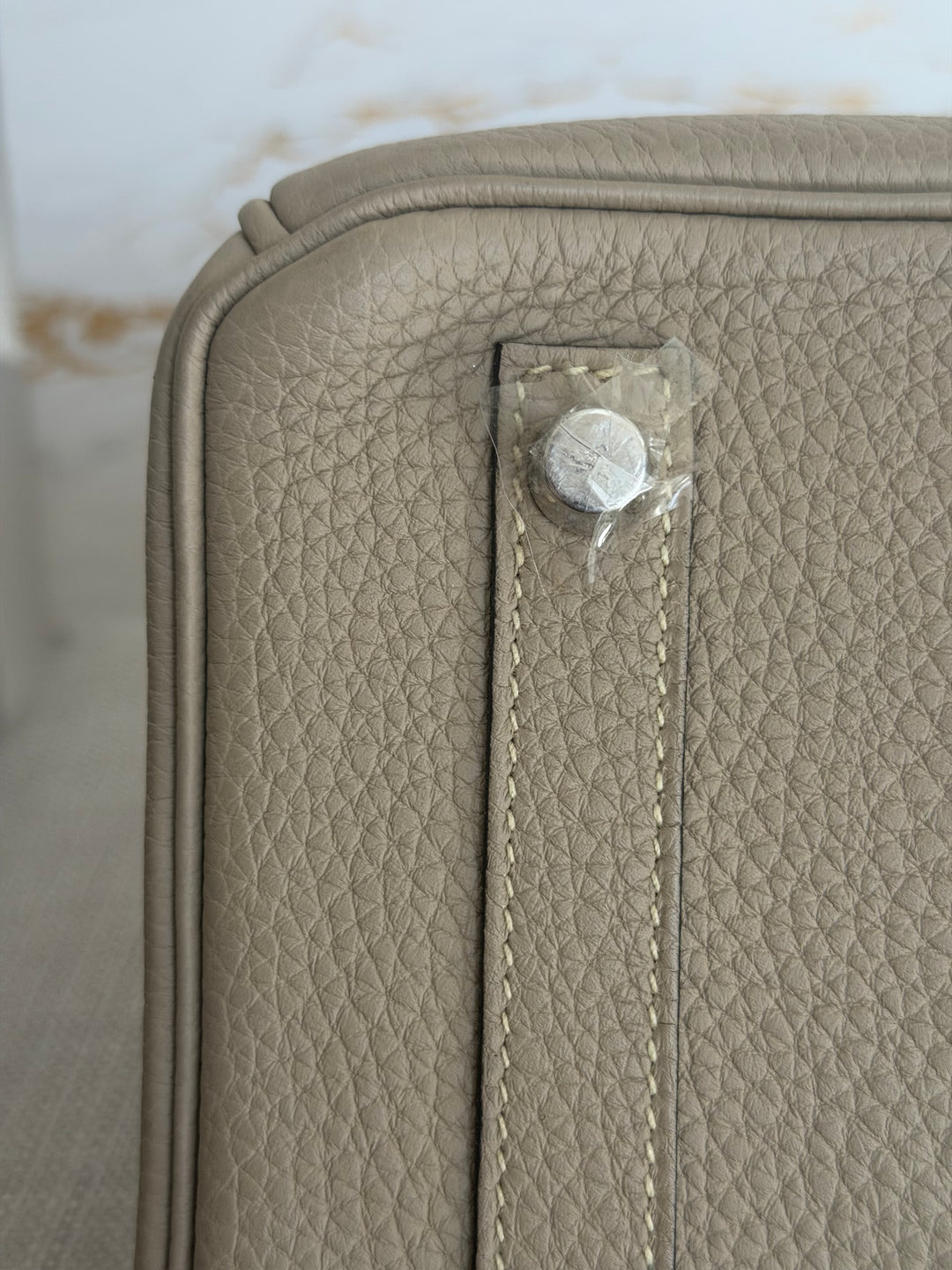 Hermès Gris Tourterelle Togo Leather PHW Birkin 30 Stamp T 2015