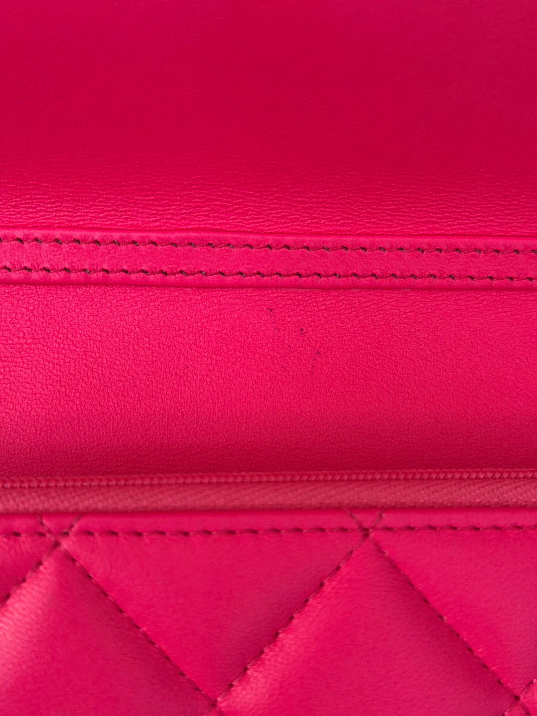 CHANEL 24C 2023/2024 Bright Hot Pink Ombré Hardware Square Wallet on Chain (WOC)