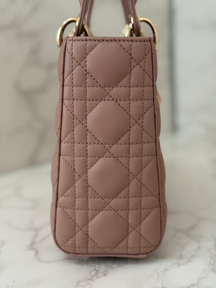 DIOR Lady Dior In Blush Lambskin LGHW size SMALL 2020