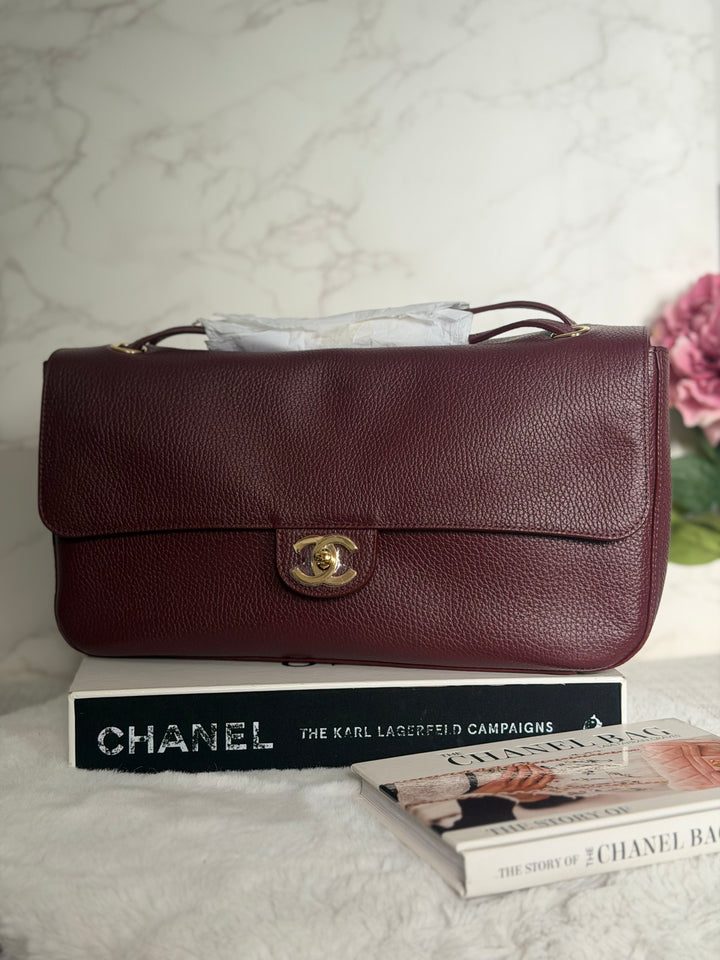 WA/Email to purchase only- CHANEL Burgundy Caviar LGHW 26S collection Matthieu Blazy Maxi 32 cms Flap Bag 2026