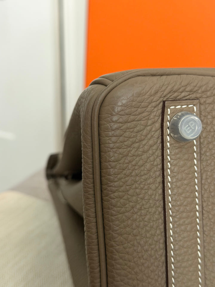 Hermès Etoupe Togo Leather PHW Birkin 30 Stamp A 2017