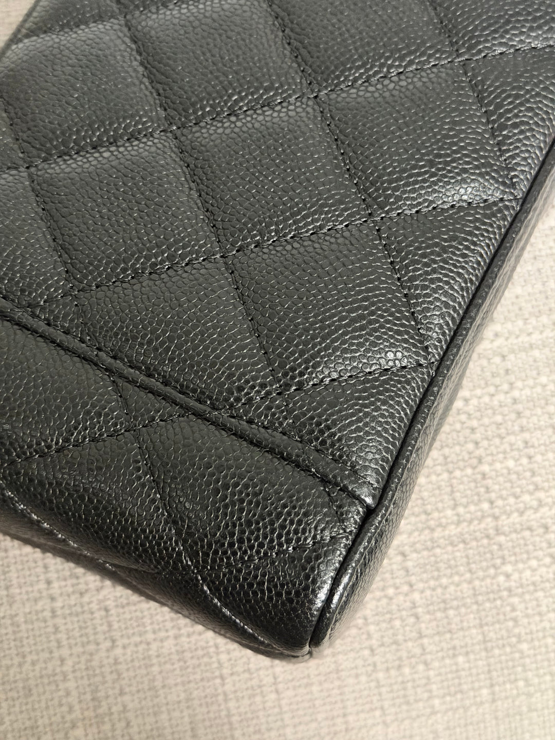 CHANEL Black Caviar Metal Top Handle Small Vanity with Chain 2025 Aged GHW