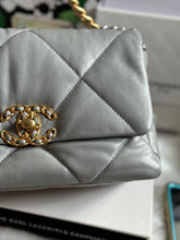 Load image into Gallery viewer, Chanel 19 size Small series 29 2020 Cruise Collection 20C Grey Lambskin Mixed HW Flap Bag
