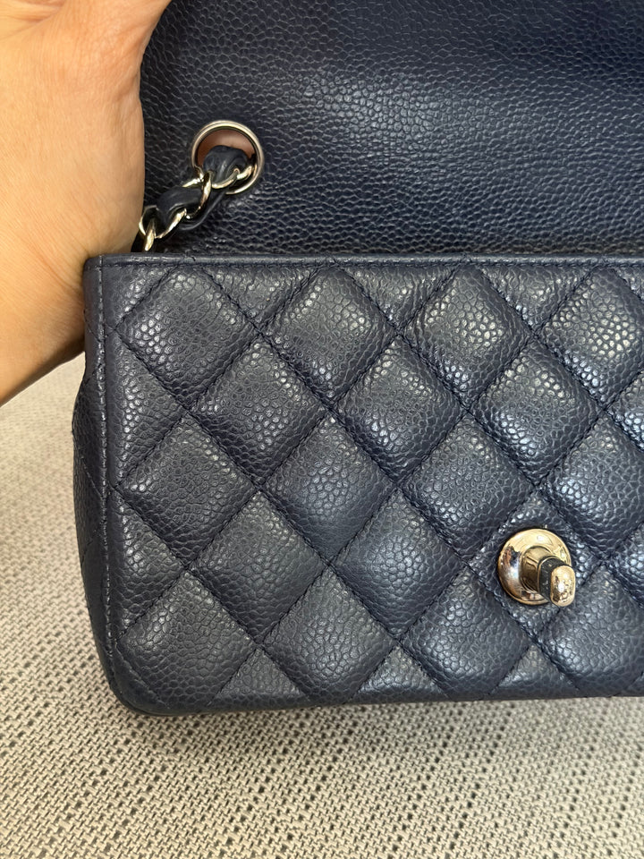 CHANEL series 19 Navy Caviar SHW Mini Rectangular Flap Bag 2014
