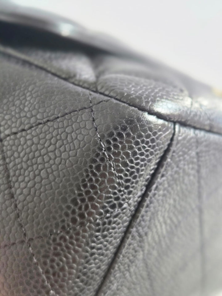 Chanel series 13 2010 Black Caviar Maxi Single Flap Bag with GHW