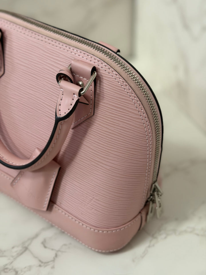 LOUIS VUITTON LV Alma BB in Rose Ballerine Epi Leather with Shiny Silver Hardware 2017