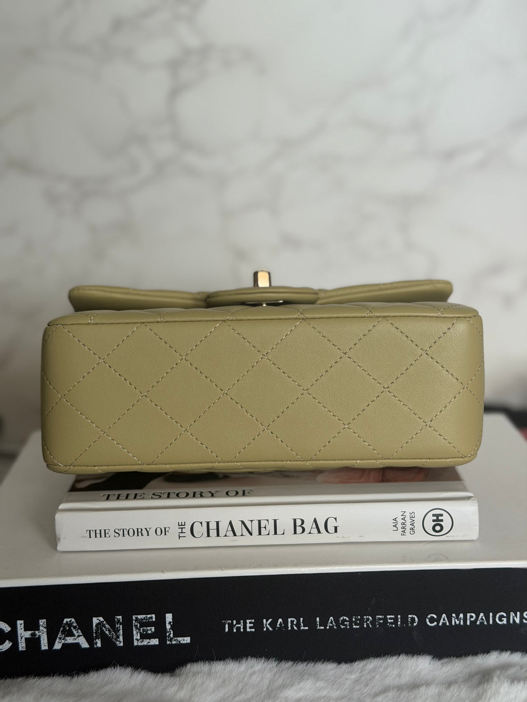 CHANEL 23A Pistachio Green Lambskin LGHW Mini Rectangular Flap Bag with Top Handle 2023