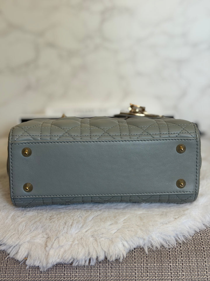 DIOR Lady Dior Grey Lambskin ABCDior size Small 2022 LGHW