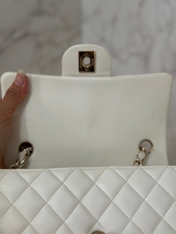CHANEL series 23 2016 White Lambskin LGHW Mini Rectangular Flap Bag