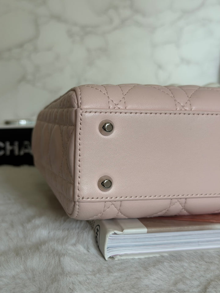DIOR Mini Lady Dior Two Tone Latte and Rose Tendre SHW 2025