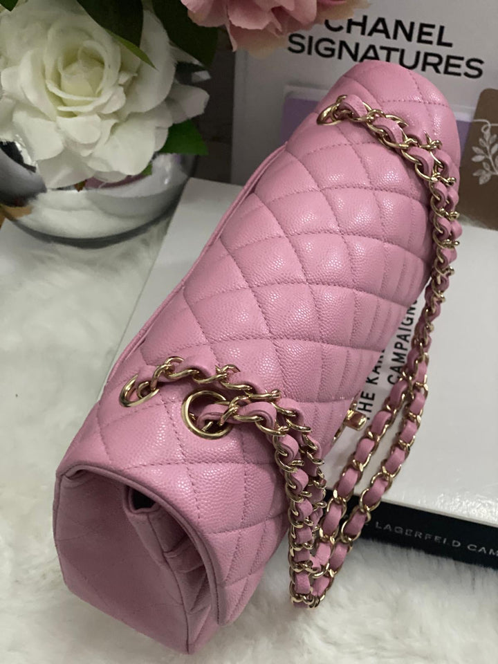 CHANEL 22S 2022 Dark Pink Caviar LGHW Medium ML Timeless Classic Double Flap Bag