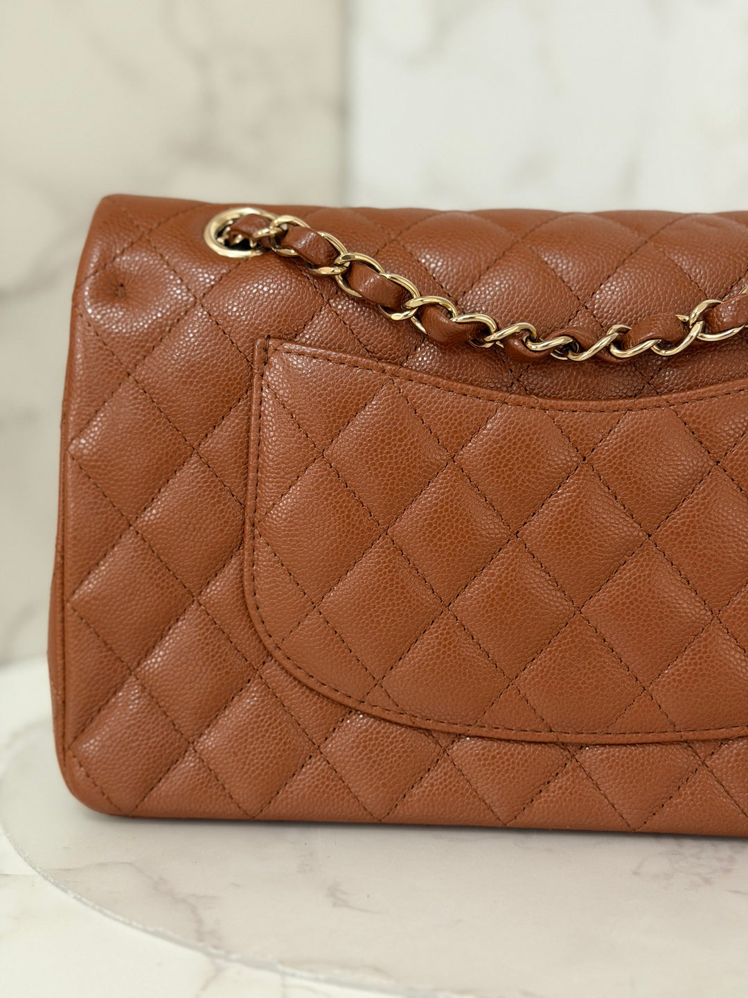 CHANEL Brown Caviar LGHW Medium ML Timeless 11.12 Classic Double Flap Bag 2023