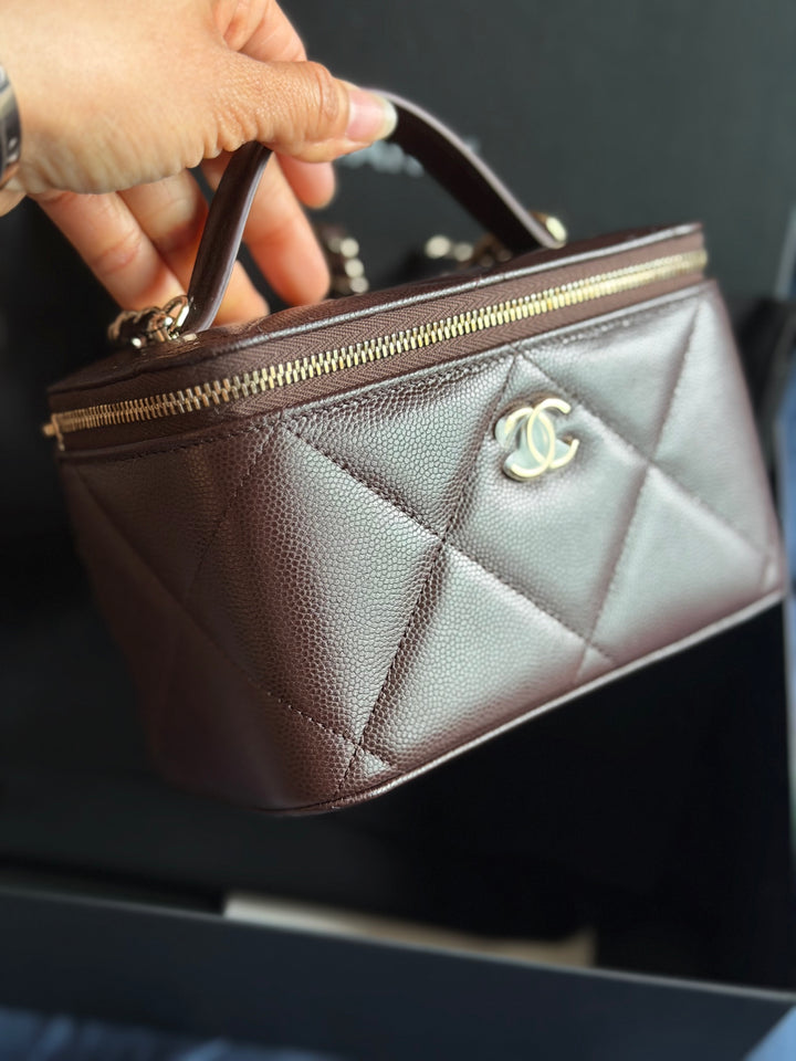 CHANEL 2026 26S collection Brown Caviar LGHW Small Vanity with Top Handle