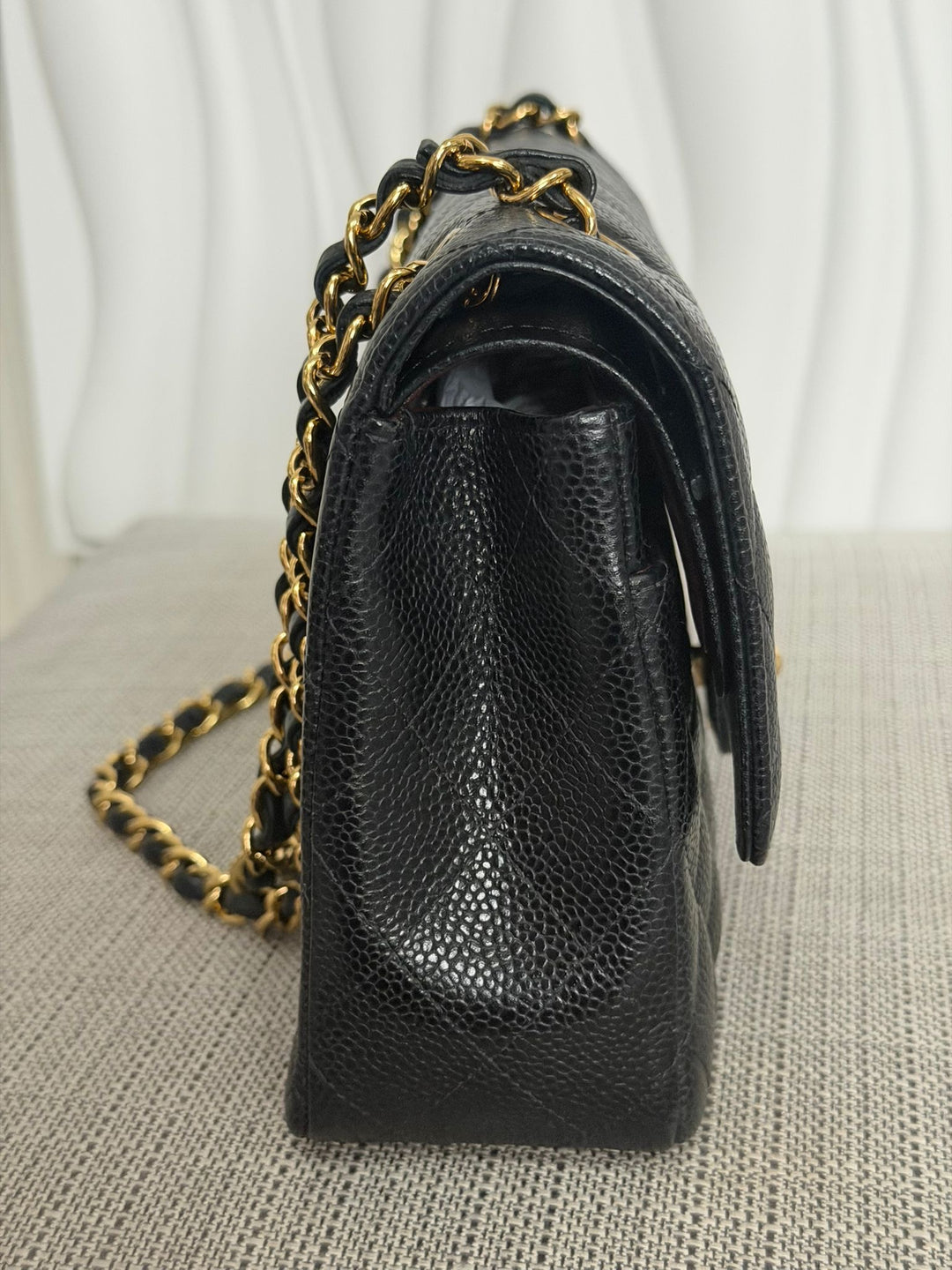 CHANEL Series 24 2017 Black Caviar GHW Medium M/L 11.12 Timeless Classic Double Flap Bag