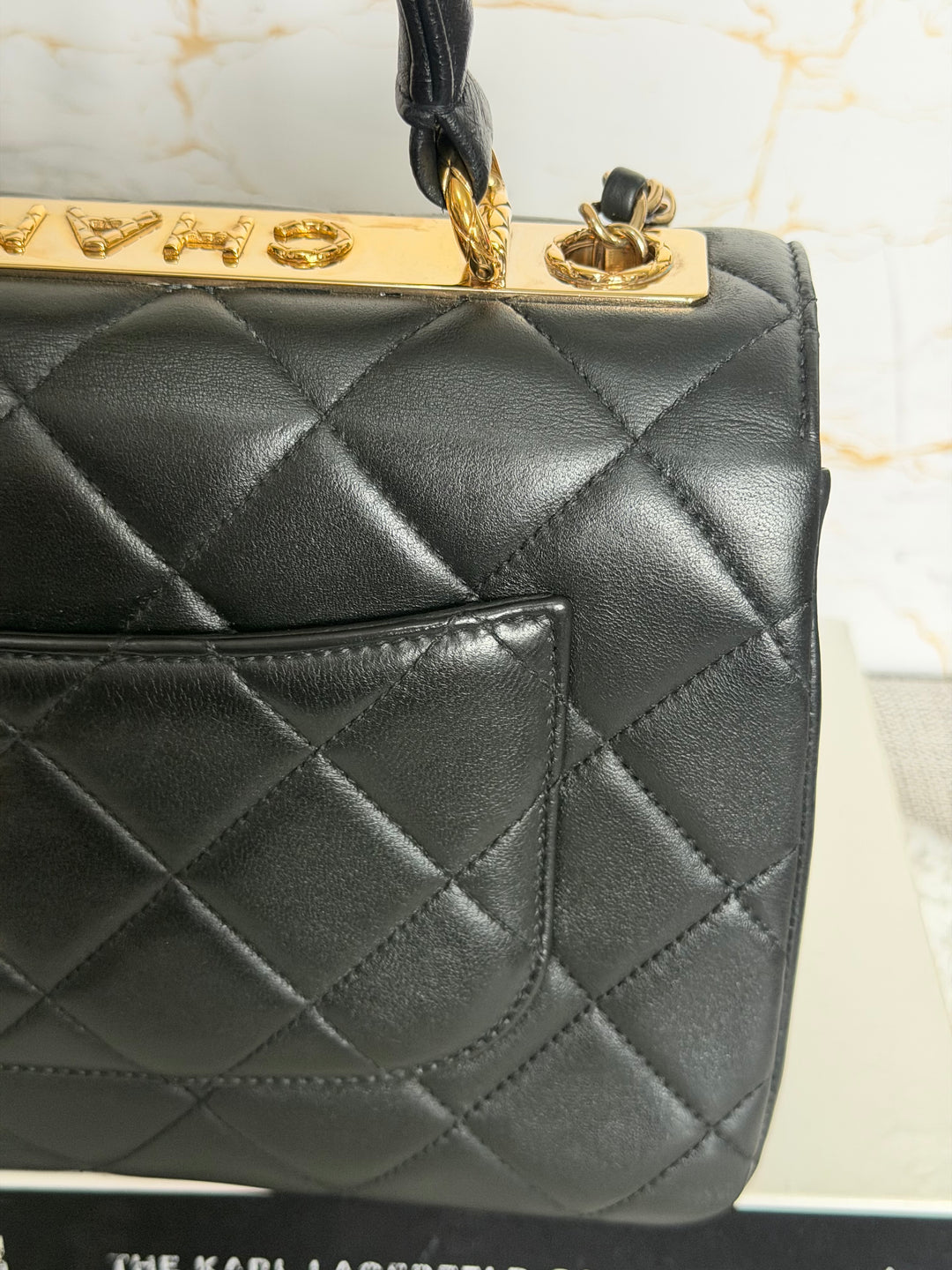 CHANEL Black Lambskin LGHW Trendy CC Flap Bag size SMALL with Non detachable Shoulder strap 2023