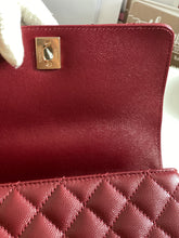 Load image into Gallery viewer, Chanel 21A 2021 Fall/Winter collection Burgundy caviar LGHW Coco Handle Flap Bag size Small with detachable Shoulder Strap
