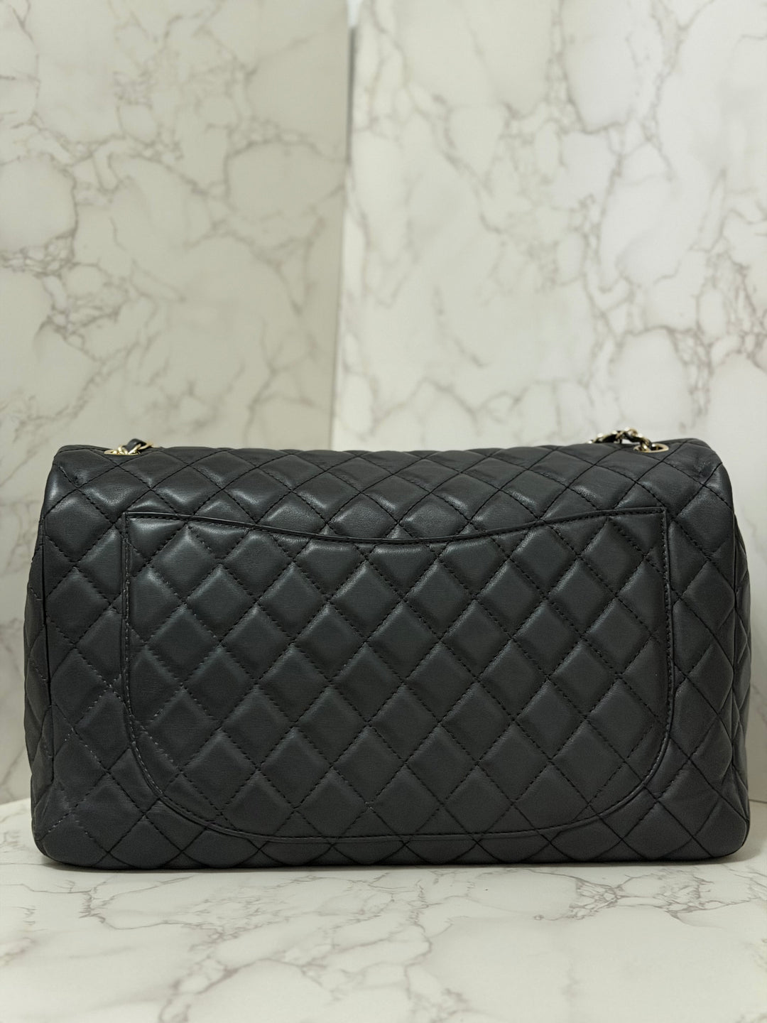 Chanel series 28 19B collection 2019 Black Calf Skin LGHW Small XXL Airliner (40 cms) Single Flap Bag