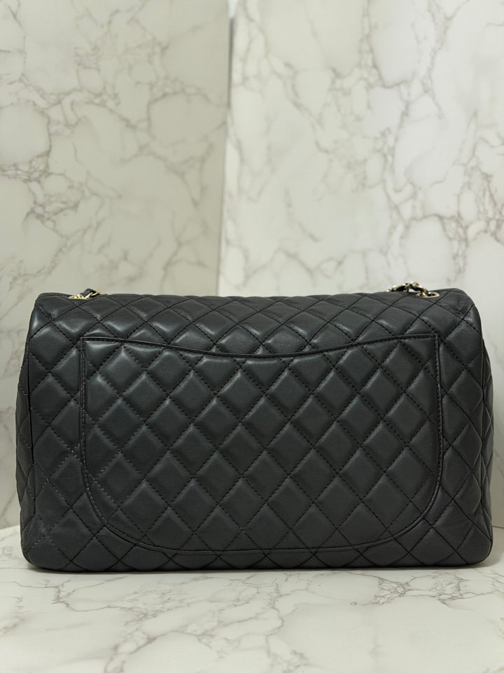 Chanel series 28 19B collection 2019 Black Calf Skin LGHW Small XXL Airliner (40 cms) Single Flap Bag