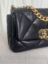 Load image into Gallery viewer, CHANEL 19 Size Small Black Lambskin Mixed Hardware Flap bag with Top Handle
