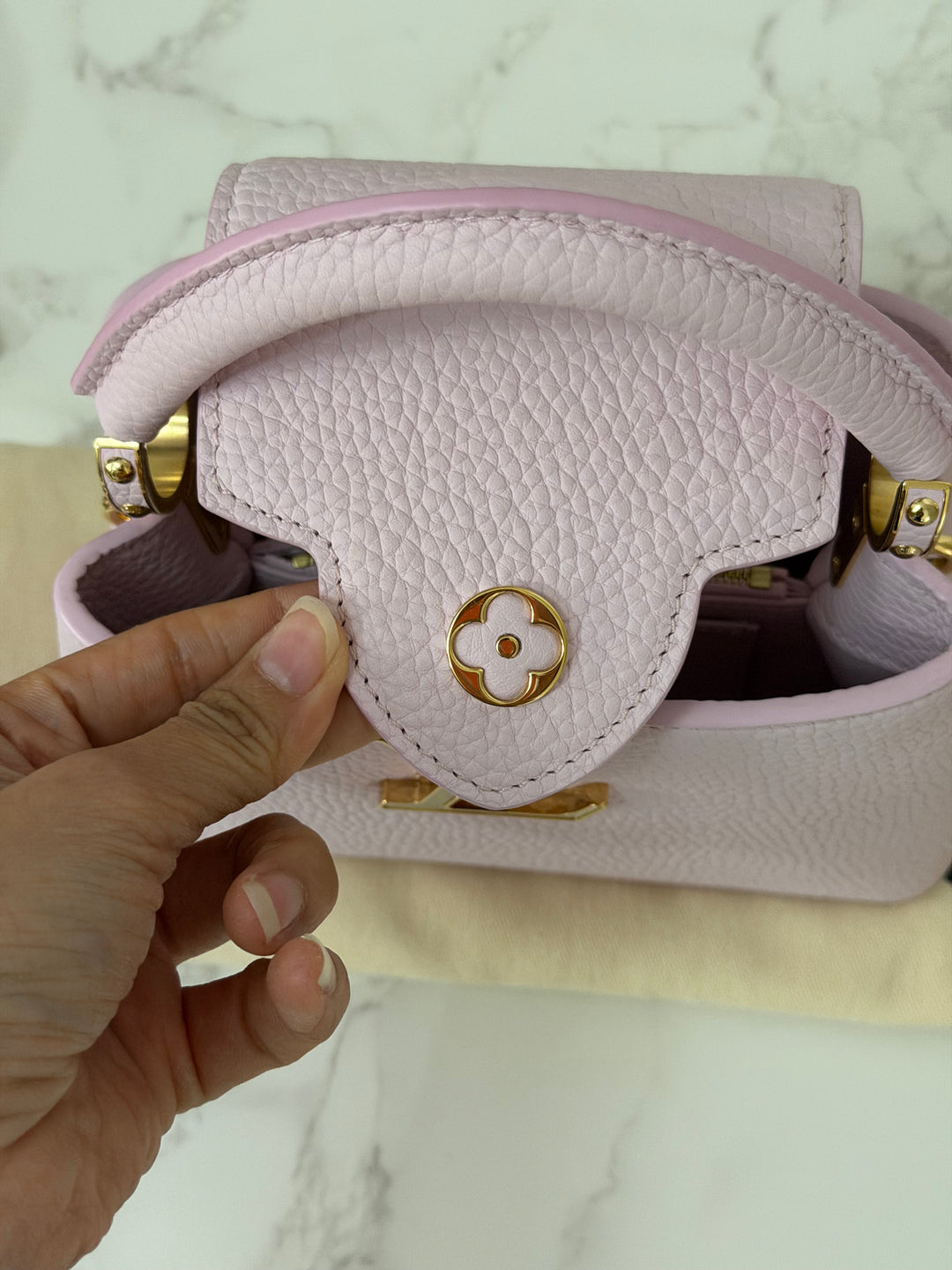 LOUIS VUITTON LV Mini Capucines In Guimauve Marshmallow Pink