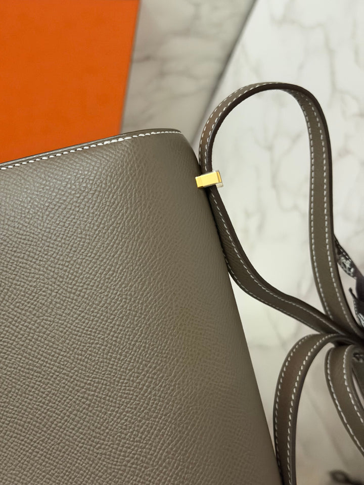 Hermes Constance 18 Etoupe Epsom Leather GHW Flap Bag Stamp D 2019