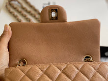 Load image into Gallery viewer, Chanel series 25 18S Collection Pearly Dark Beige Caviar Champagne Gold Hardware Mini Rectangular Flap Bag
