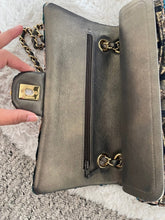Load image into Gallery viewer, Chanel Turquoise Gold Tweed Classic Medium ML double flap bag from 19A collection Ancient Egypt
