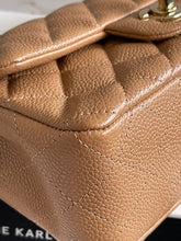 Load image into Gallery viewer, Chanel series 25 18S Collection Pearly Dark Beige Caviar Champagne Gold Hardware Mini Rectangular Flap Bag
