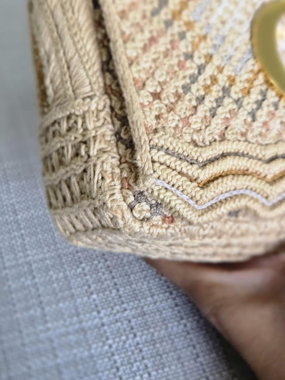 DIOR Cannage Woven Raffia and Suede in Beige GHW size SMALL