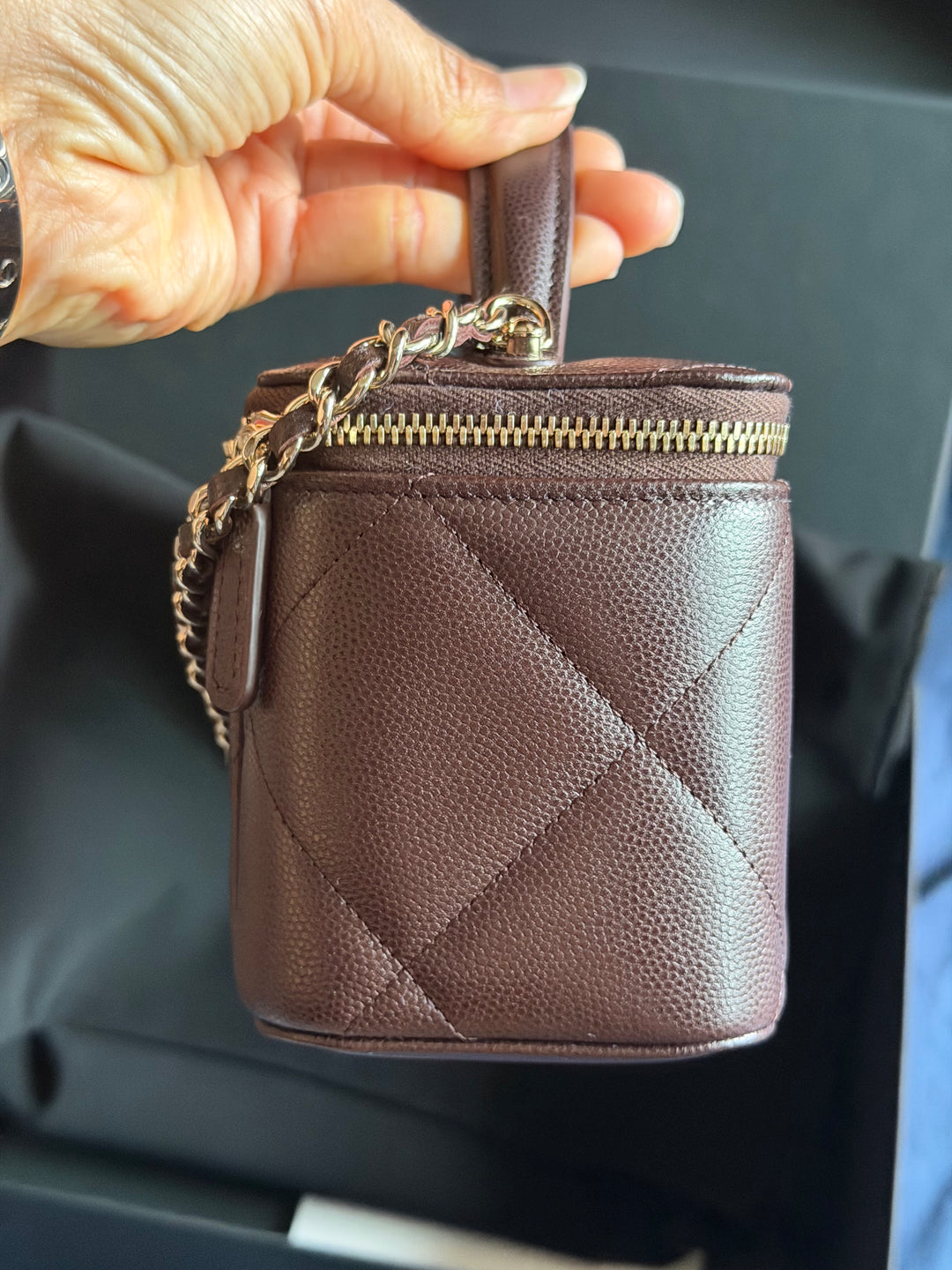 CHANEL 2026 26S collection Brown Caviar LGHW Small Vanity with Top Handle