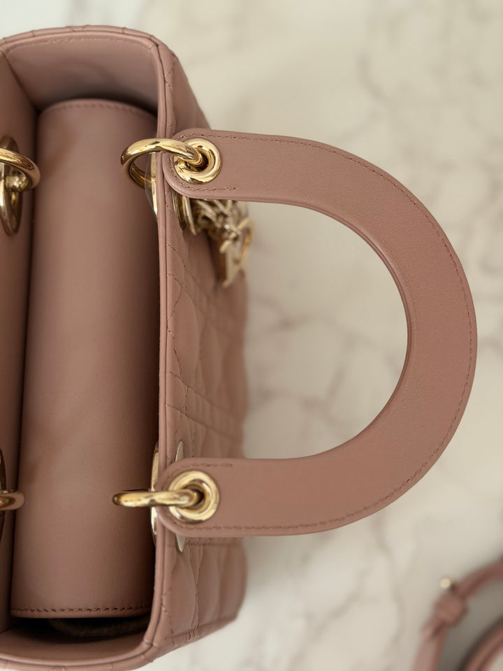 DIOR Lady Dior In Blush Lambskin LGHW size SMALL 2020