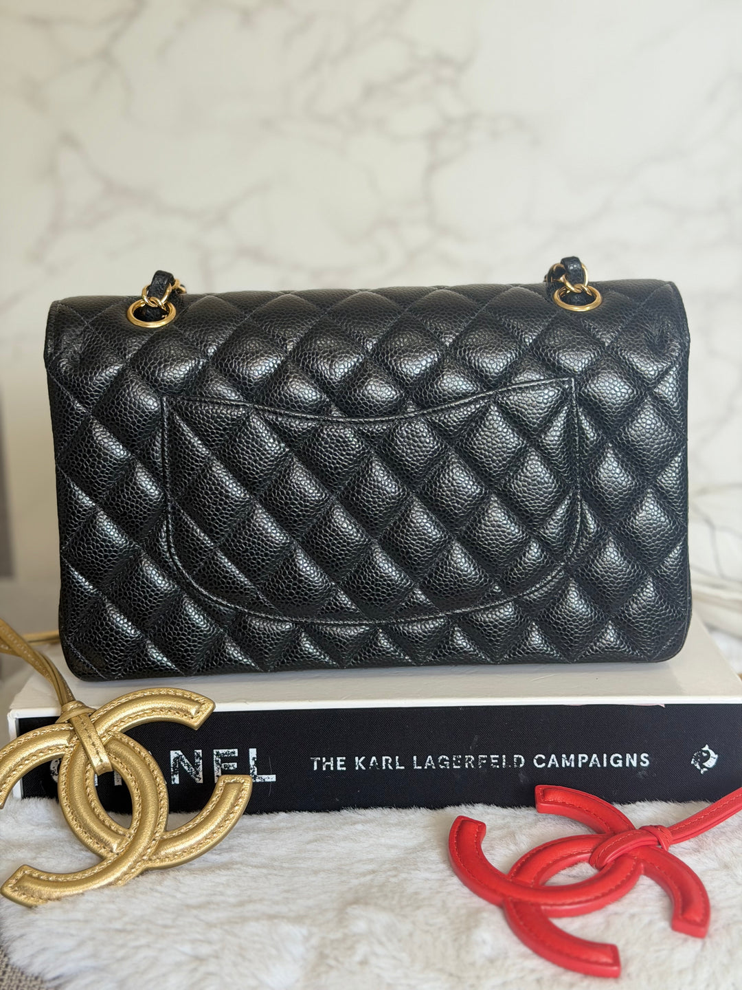 CHANEL series 29 Black Caviar GHW Medium ML Timeless Classic Double Flap Bag 2020