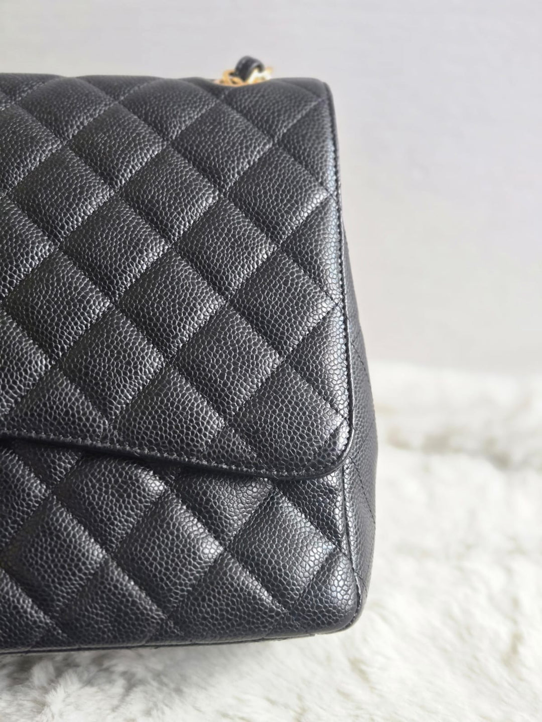 Chanel series 13 2010 Black Caviar Maxi Single Flap Bag with GHW