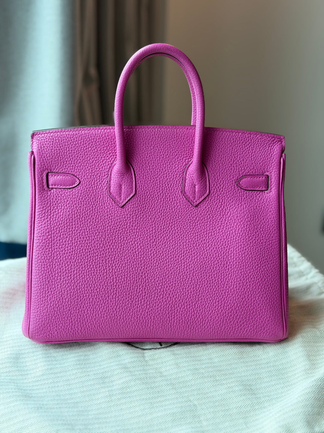 HERMÈS Rose Pourpre Togo Leather PHW Birkin 25 stamp C 2017