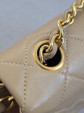 Load image into Gallery viewer, Chanel series 1 Beige Lambskin 24K GHW Vintage Mini Flap Bag
