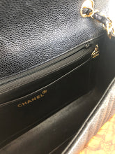 Load image into Gallery viewer, Chanel Series 2 Vintage 24K GHW Vertical Black Caviar Medium Single Flap Shoulder Bag
