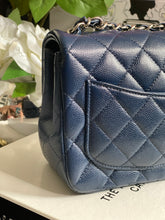 Load image into Gallery viewer, Chanel series 24 (2017) Navy Blue Caviar SHW Square Mini Flap Bag
