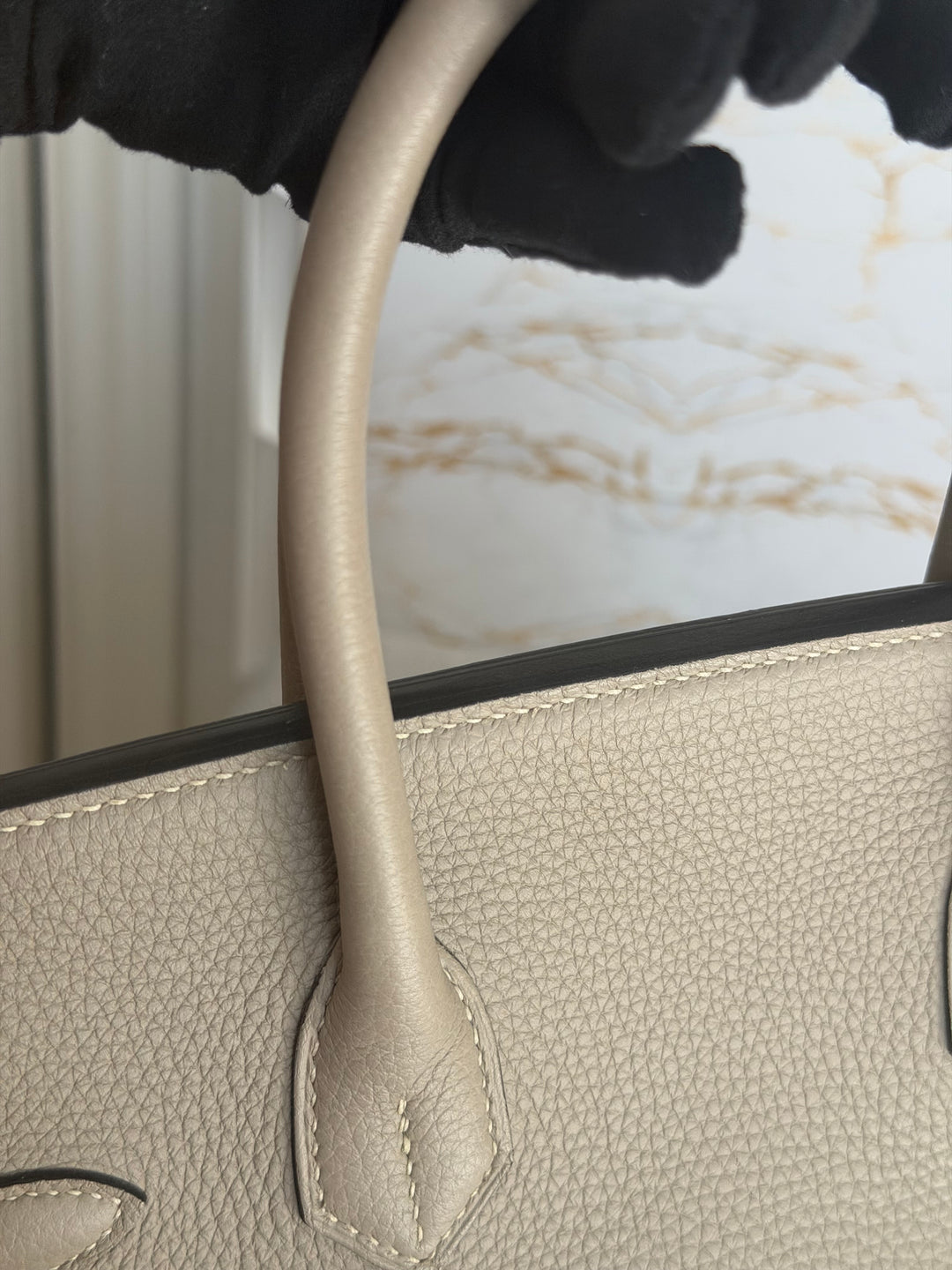 Hermès Gris Tourterelle Togo Leather PHW Birkin 30 Stamp T 2015