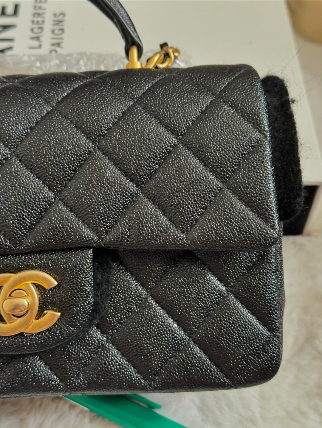 Chanel 21S 2021 Summer Spring Collection Black Caviar GHW Mini Rectangular Top Handle Flap Bag