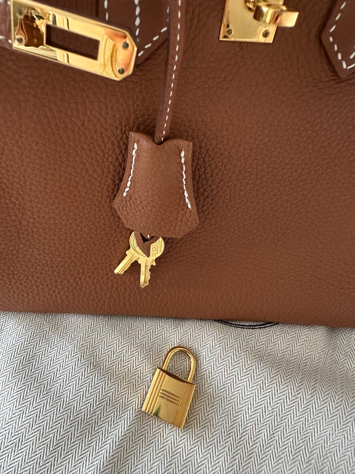 WA/Email to Purchase only- HERMÈS Gold Togo Leather with GHW Birkin 25 Stamp X 2016
