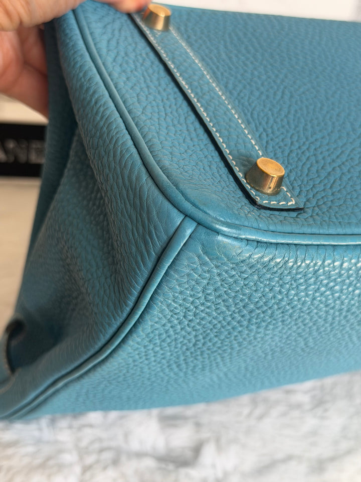 HERMÈS Bleu Jean Togo Leather GHW Birkin 30 Stamp H in Sq 2004