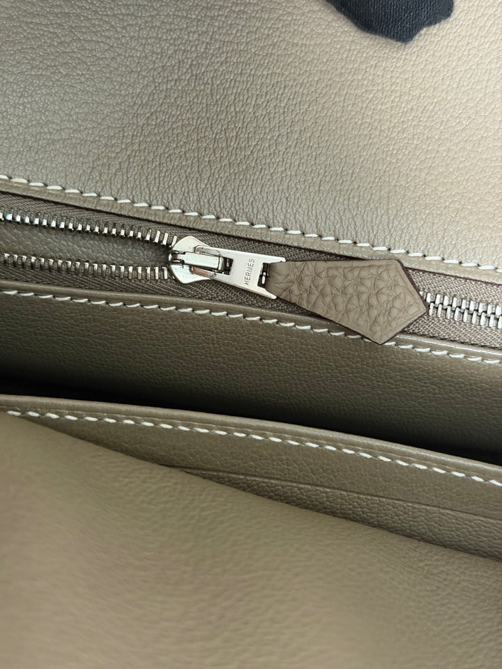 Hermès Etoupe Togo Leather PHW Birkin 30 Stamp A 2017