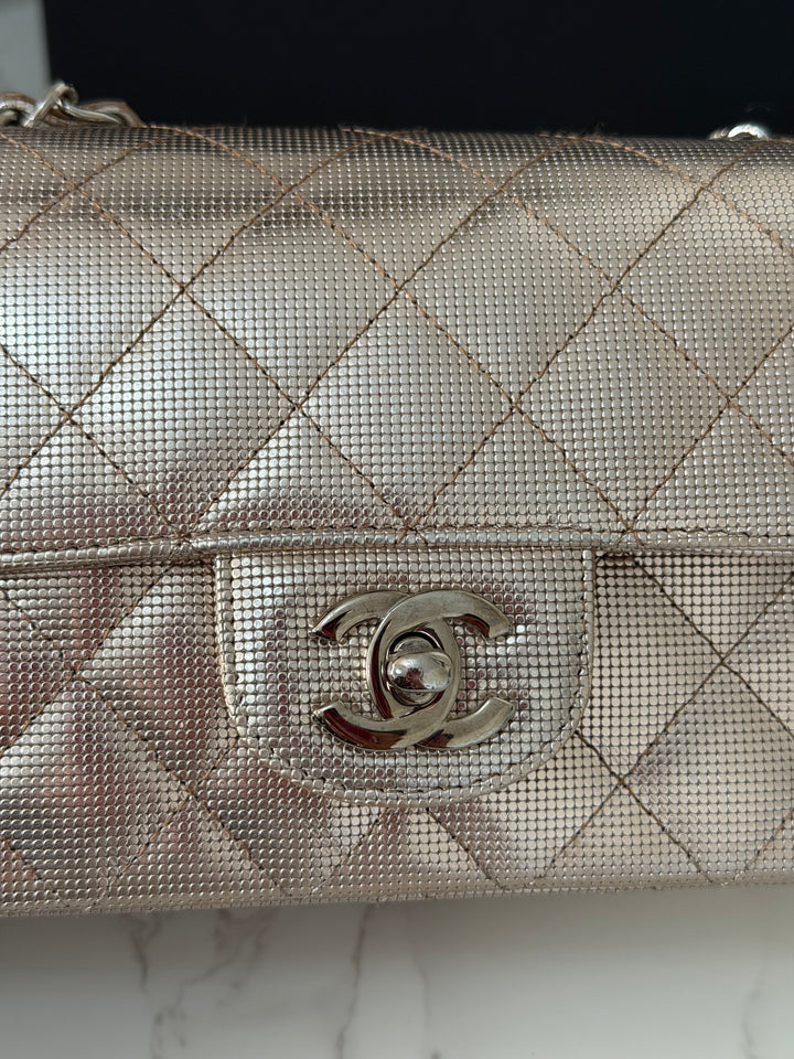 CHANEL series 21 16C 2016 Pixel Pinky Gold Calf Skin SHW Mini Rectangular Flap Bag