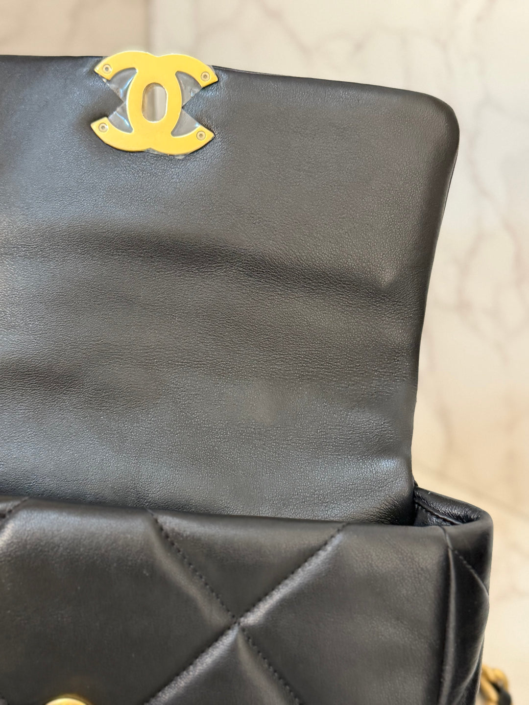 CHANEL 19 Size Small series 31 2020/2021 Black Lambskin Mixed HW Top Handle Flap Bag