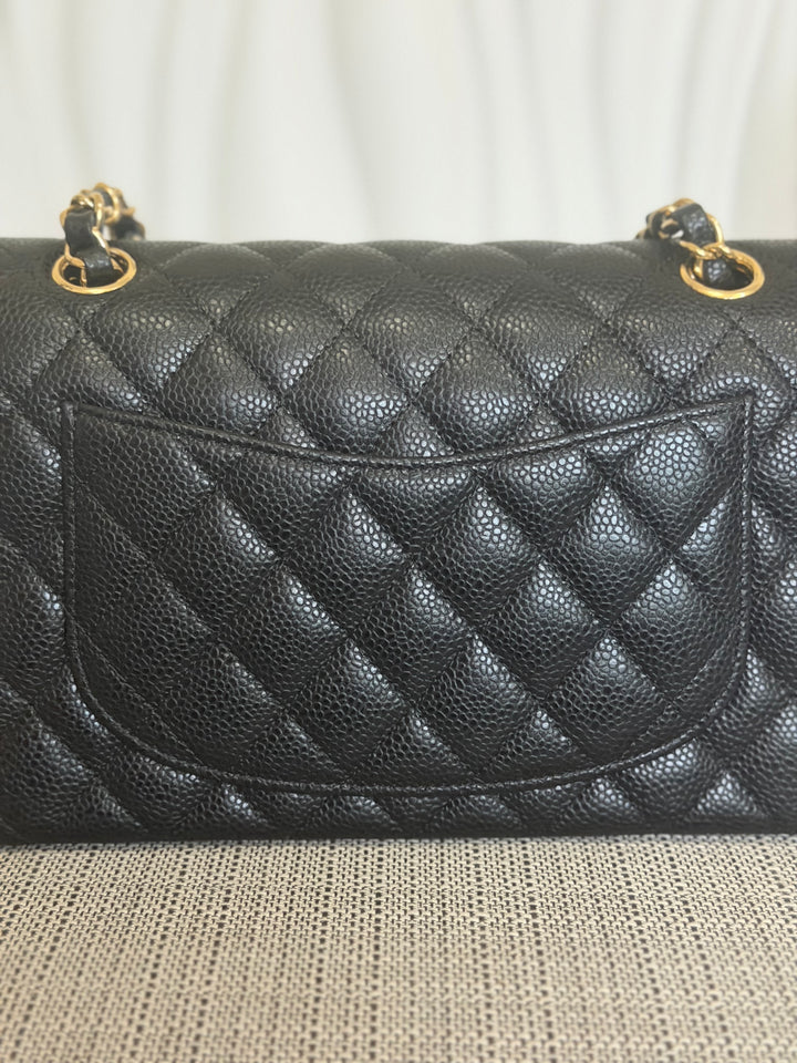 CHANEL Black Caviar GHW SMALL Timeless Classic Double Flap Bag 2022