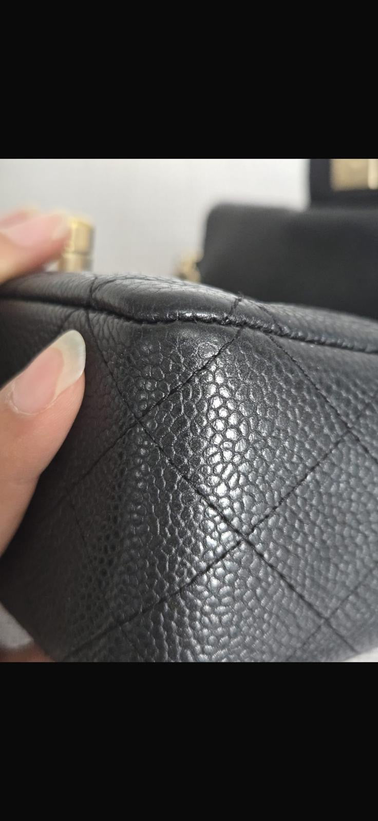 CHANEL series 20 Black Caviar Brushed GHW Mini rectangular Flap Bag