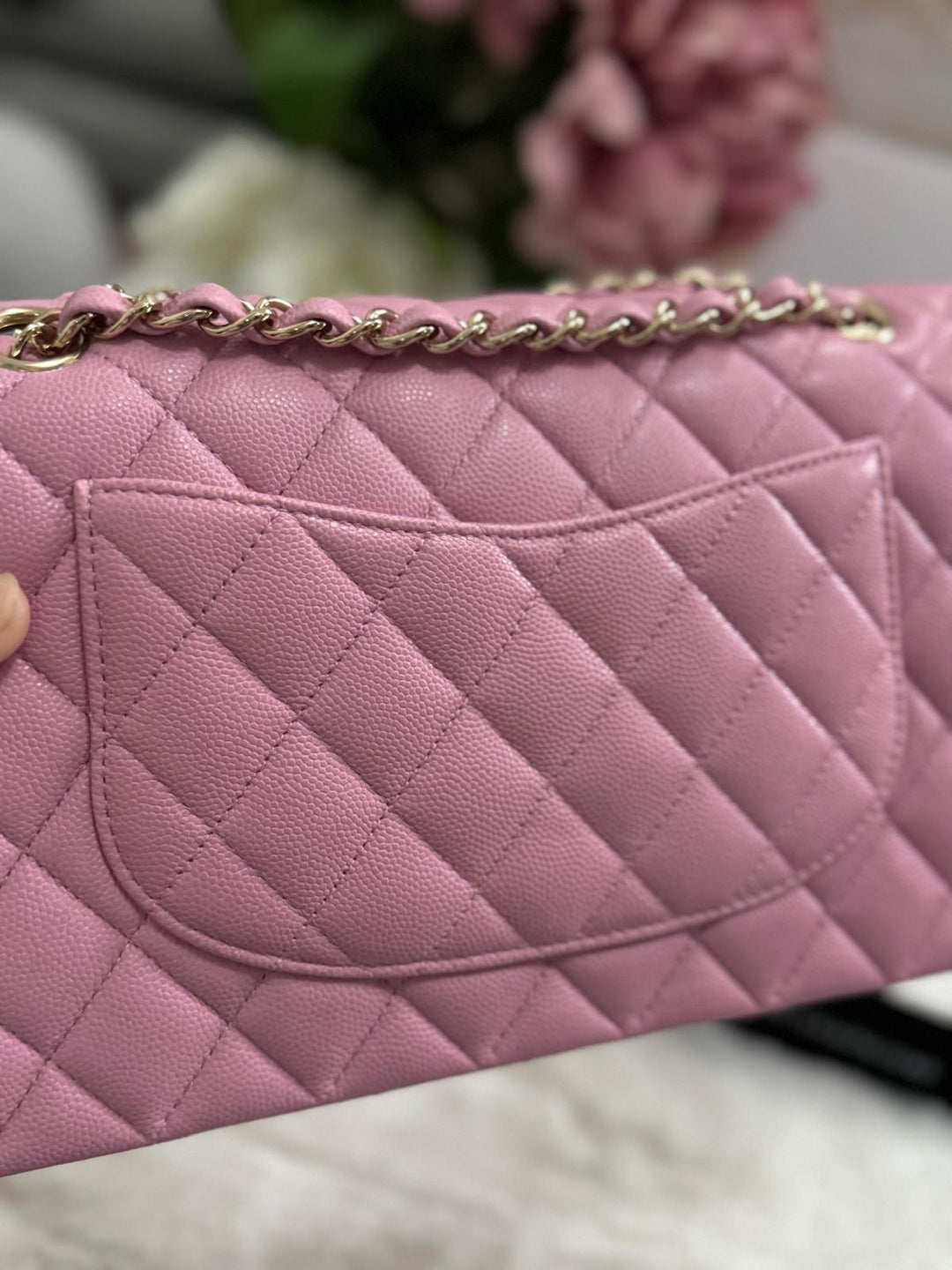 CHANEL 22S 2022 Dark Pink Caviar LGHW Medium ML Timeless Classic Double Flap Bag