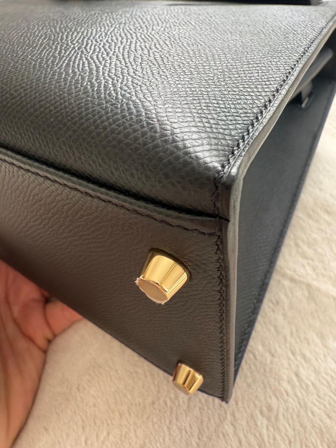 Hermès Kelly 28 Black Sellier Epsom Leather GHW Stamp B 2023 Kept unused Box fresh